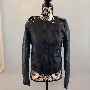 Forever 21 Black Faux Leather Jacket with Studs